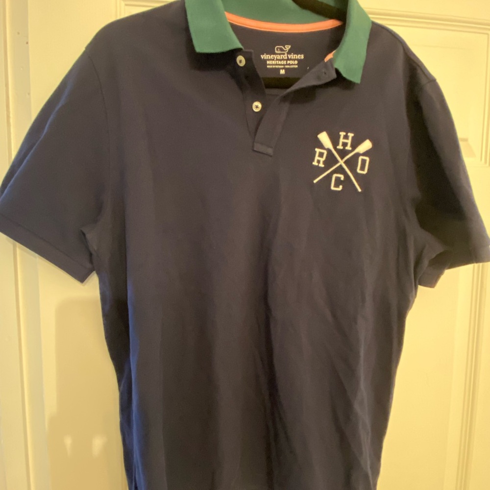 Vineyard Vines Navy and Green Polo Shirt HOCR